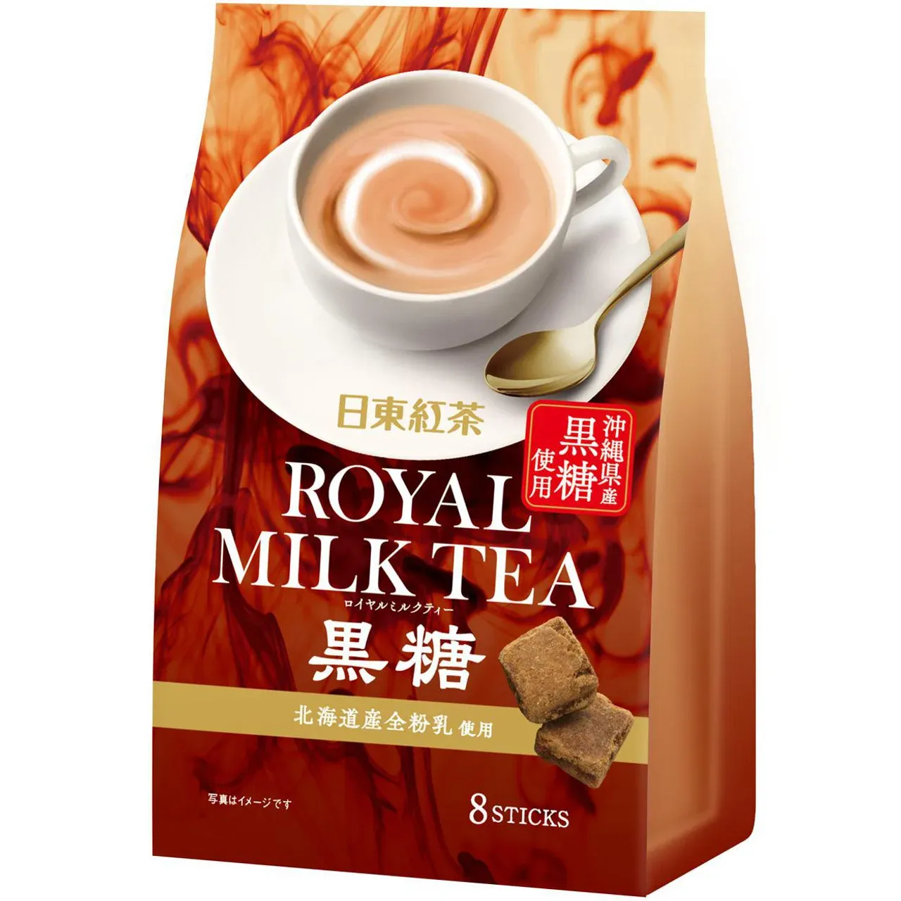 Nitto Kocha, Royal Milk Tea with Okinawan Brown Sugar Instant Tea Powder, 8 Sticks (108g)