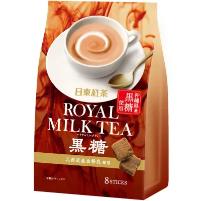 Nitto Kocha, Royal Milk Tea with Okinawan Brown Sugar Instant Tea Powder, 8 Sticks (108g)