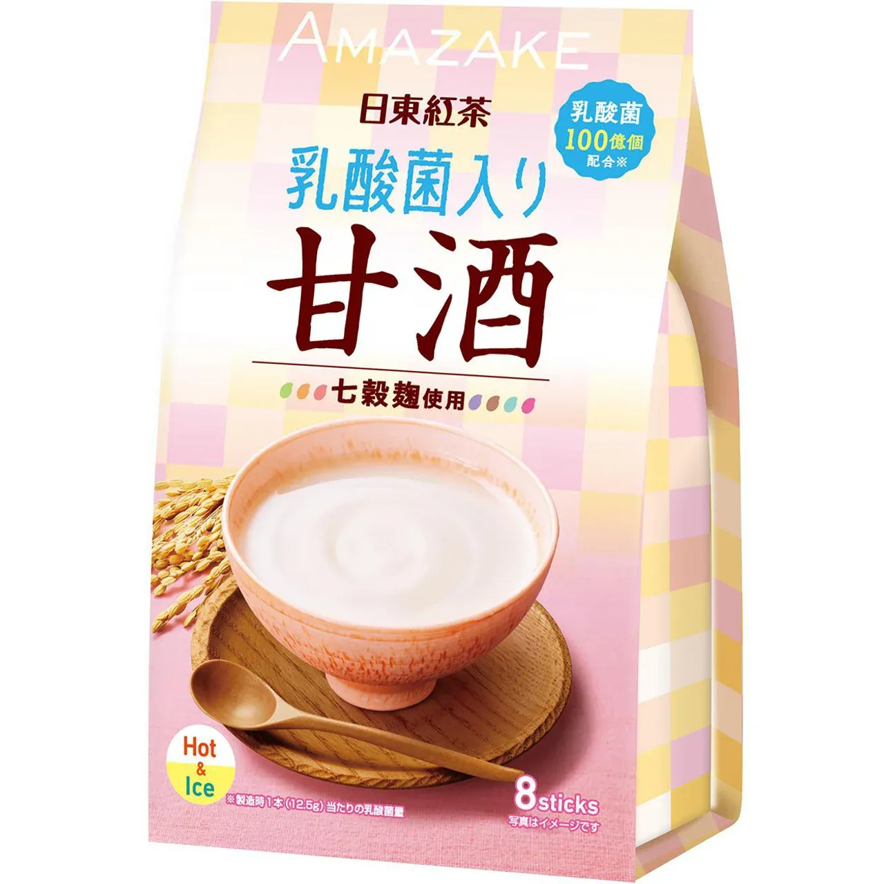 Nitto Kocha, Amazake Powder Drink with Lactic Acid Bacteria, 8 Sticks (100g)