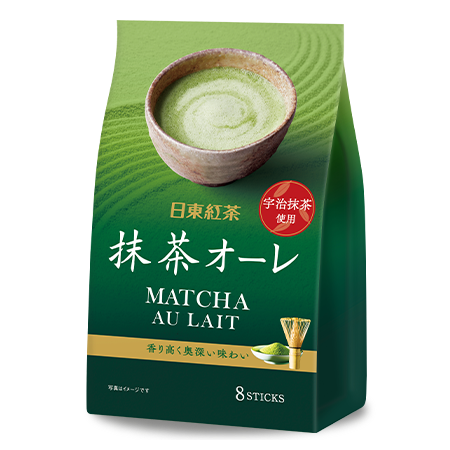 Nitto Kocha, Matcha Au Lait Instant Tea Powder, 8 Sticks (96g)