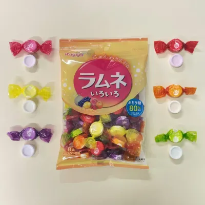 Kasugai "Ramune Iro Iro, Sugar Candy, 5 Fruits Flavor" 80g