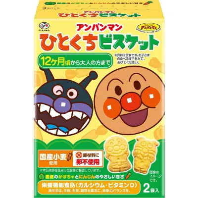 Fujiya, Anpanman, Egg-free Biscuit for Kids, Anpanman-shape, 72g in 1 bag