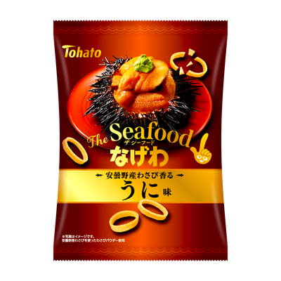 Tohato, "Nagewa Seafood", Ring-shaped Potato Snack, Uni and Wasabi flavor, Sea Urchin, 50g