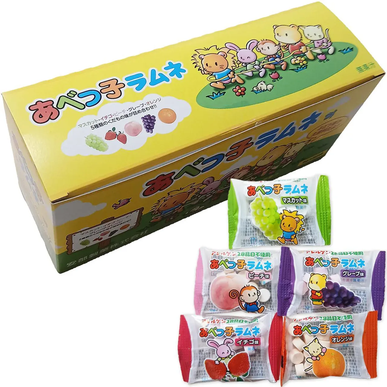 Abe Seika Abekko Ramune Assorted Candy 5g × 50 Packs