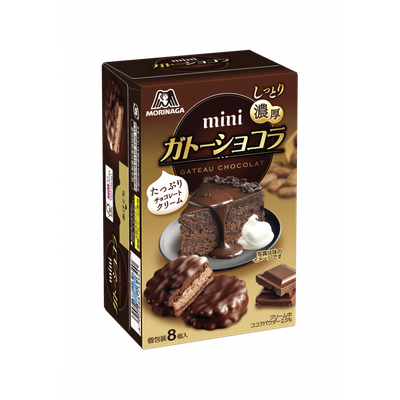 Morinaga, "Gateau chocolat Mini" Cocoa Cake Sandwiches w/Cream 8pc in 1 box