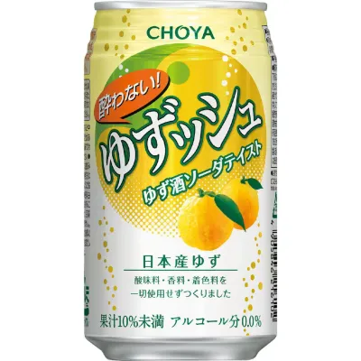 Choya, Yowanai Yuzesshu Non-Alcoholic Yuzu Soda, 350ml