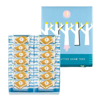 Sugar butter Sand Tree , Crispy Cookie Sandwich, 14 pcs in 1 box, For Gift