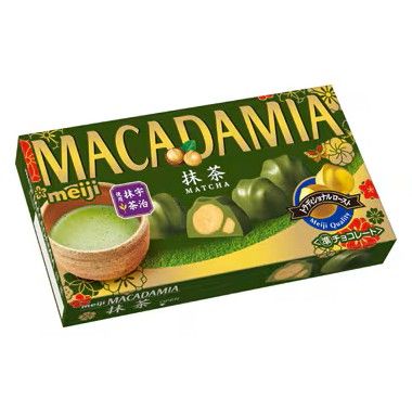 Meiji, Macadamia Chocolate Matcha, 9 Pieces