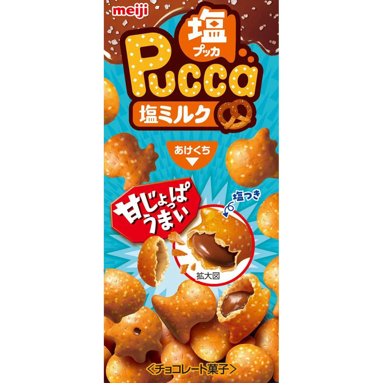 Meiji, Pucca Salt Milk Chocolate Snack, 39g