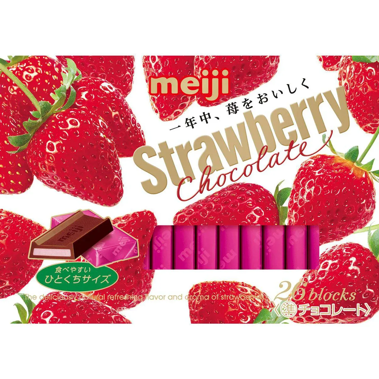 Meiji, Strawberry Chocolate Box, 26 Pieces