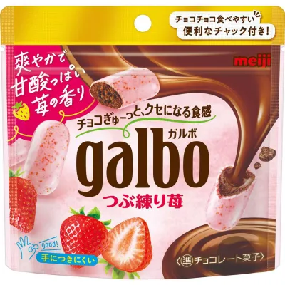 Meiji, Galbo Strawberry Chocolate Pouch, 58g