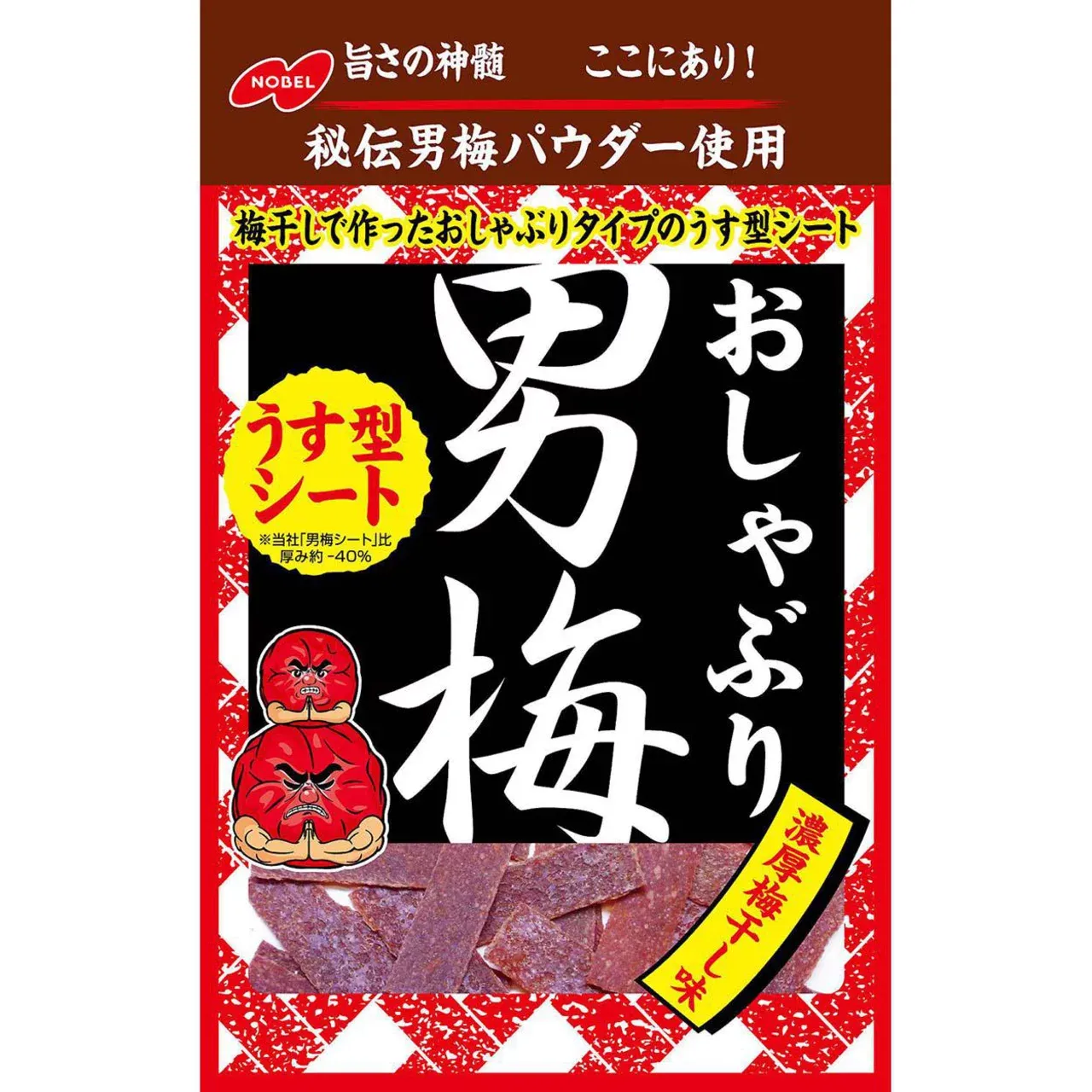 Nobel Oshaburi Otoko Ume Sheet Plum Candy 10g