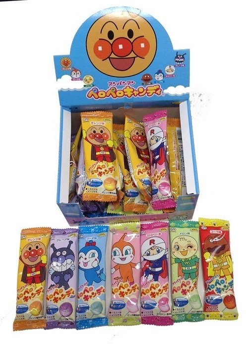 Fujiya, Hard Candy, Anpanman, Pero Pero Candy, 7 Flavors Lollipop 25 bars in 1 box