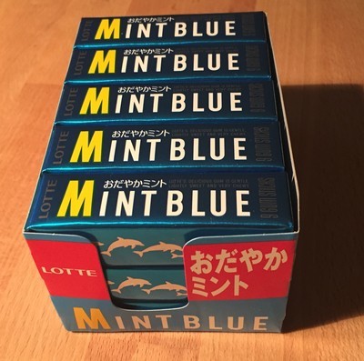 Lotte, Chewing Gum, &quot;Mint Blue&quot; 9 gum sticks x 15