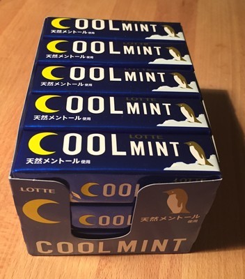 Lotte, Chewing Gum, &quot;COOL MINT&quot; 9 gum sticks x 15
