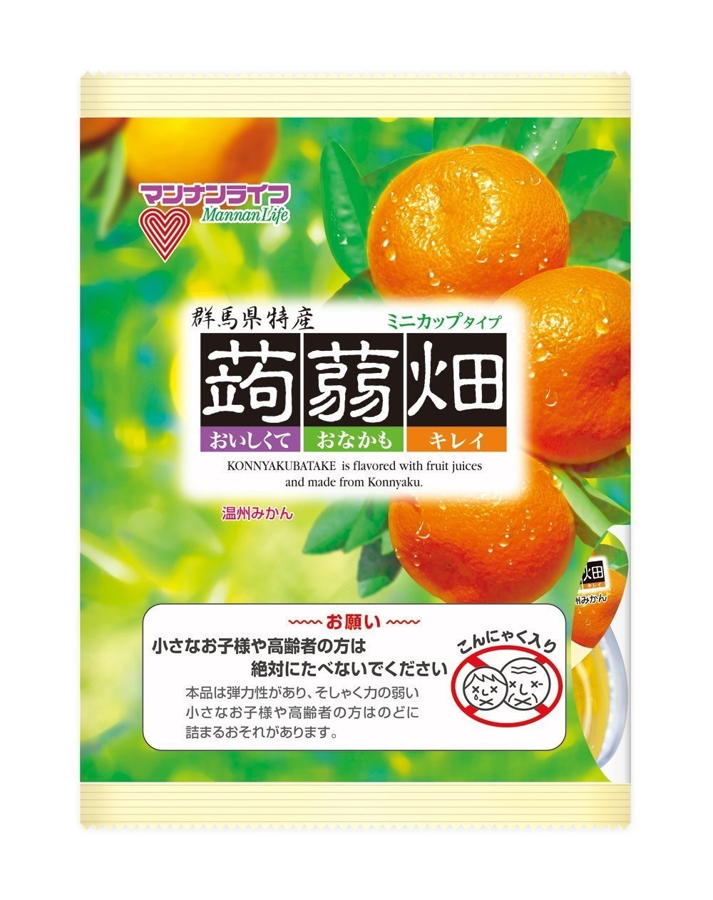 Mannan Life "Konnyaku Batake, Mandarin orange, mikan. flavor" Konjac Fruits Jelly, 25g x 12 pc