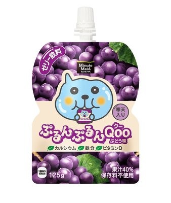 Coca-Cola &quot;Purun Purun Qoo, Grape flavor&quot; Minute Maid Jelly Drink, 125g