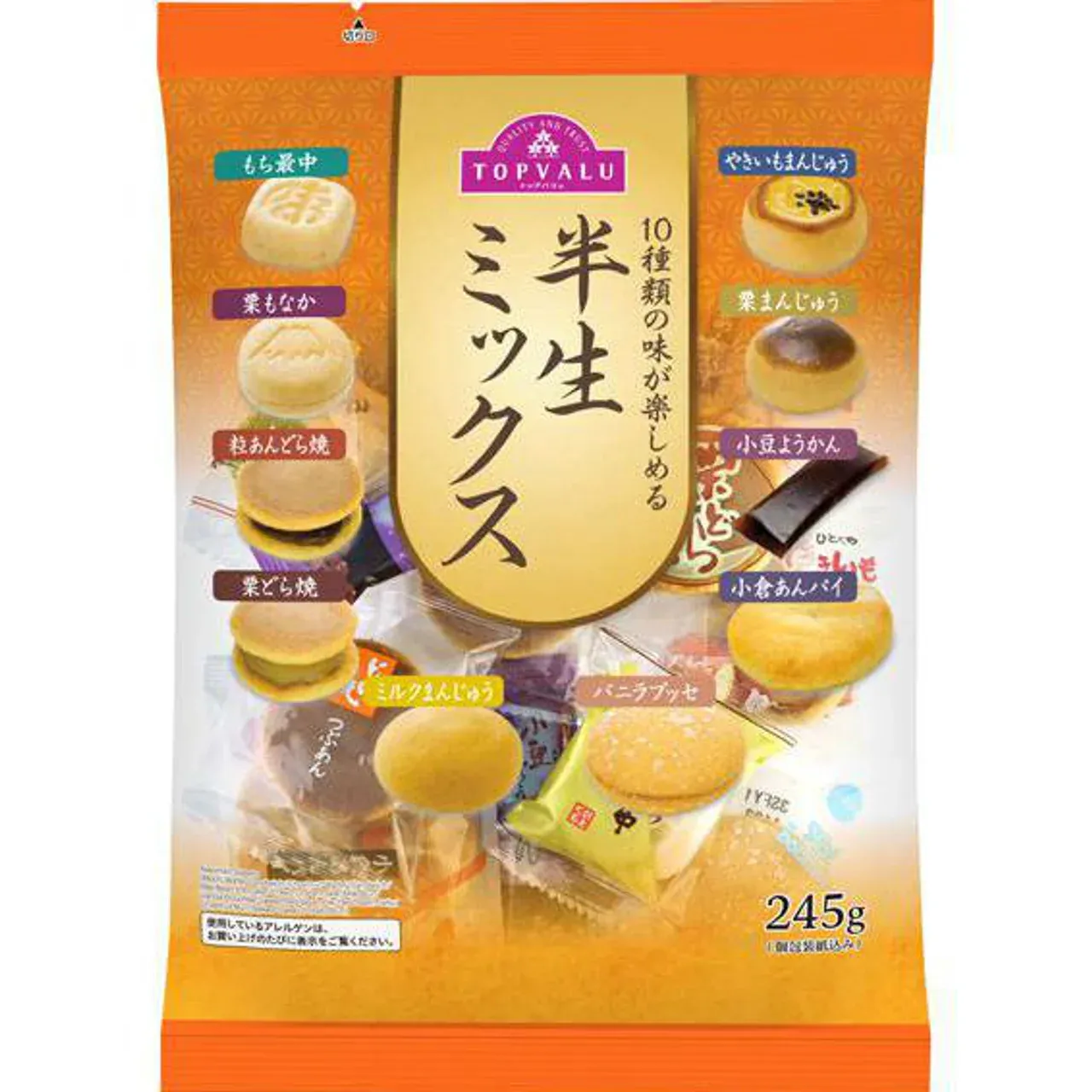 Topvalu Semi-Dry Japanese Sweets Mix 10 Varieties 245g