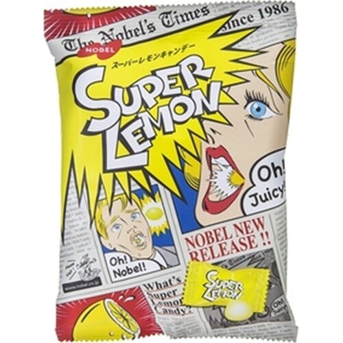 Nobel, Hard Candy, Super Lemon, Refreshing and Lemon Taste, 80g