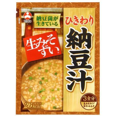 Asahimatsu Foods Hikiwari Natto Miso Soup 3 Servings (Freeze-Dried)