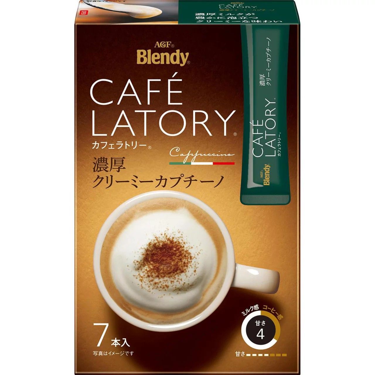 AGF Blendy Cafe Latory Stick Rich Creamy Cappuccino 7 Sticks (11.5g × 7)