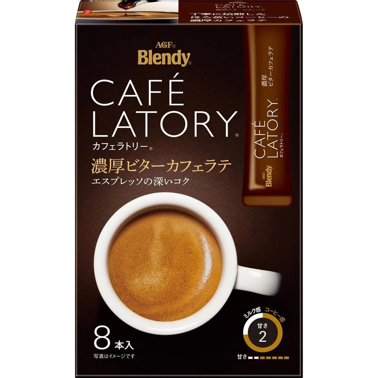 AGF Blendy Cafe Latory Stick Rich Bitter Cafe Latte 8 Sticks (9.0g × 8)