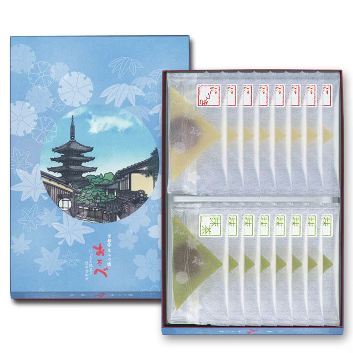 Otabe, Nama Yatsuhashi with Azuki, Cinnamon &amp; Matcha, Kyoto, Soft Mochi, 16 pcs in 1 box