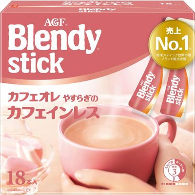 AGF Blendy Stick Cafe au Lait Relaxing Decaf 18 Sticks (7.7g × 18)
