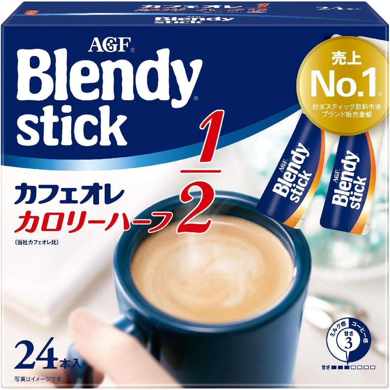 AGF Blendy Stick Cafe au Lait Half Calorie 24 Sticks (5.4g × 24)