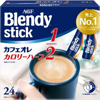 AGF Blendy Stick Cafe au Lait Half Calorie 24 Sticks (5.4g × 24)
