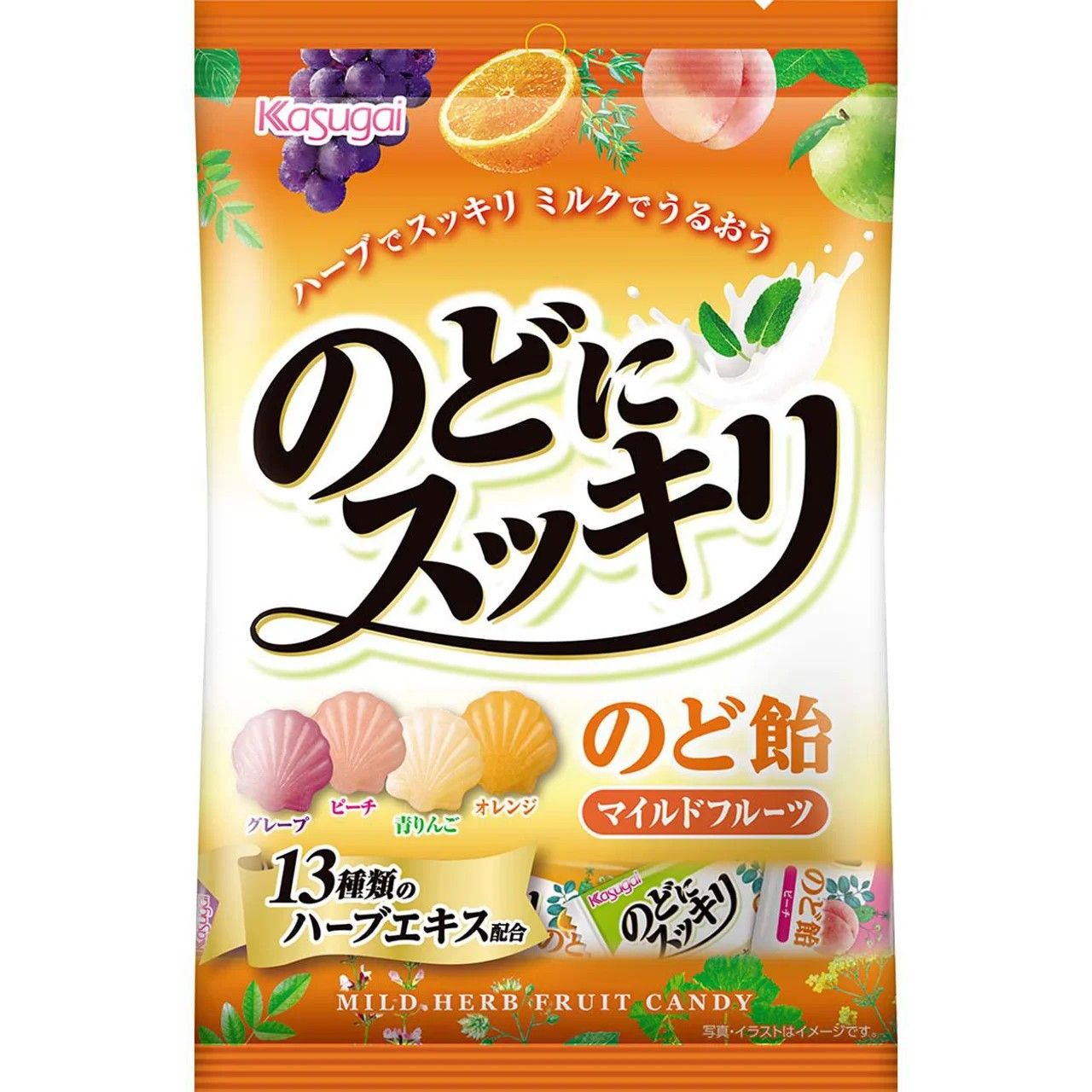 Kasugai Nodo ni Sukkiri Mild Fruit Throat Candy 118g