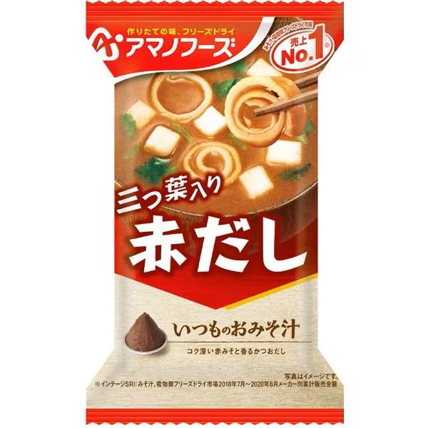 Amano Foods Itsu no Omisoshiru Red Miso 7.5g (Regular / Reduced Salt – Mitsuba), Salt Level: Regular