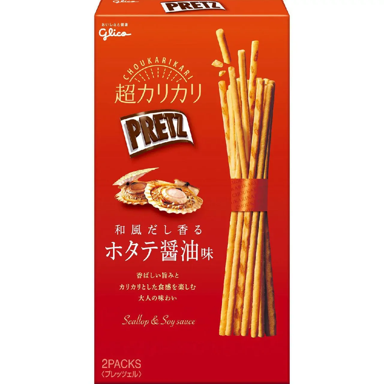 Glico Ultra Crispy Pretz Japanese Dashi Scallop Soy Sauce Flavor 55g