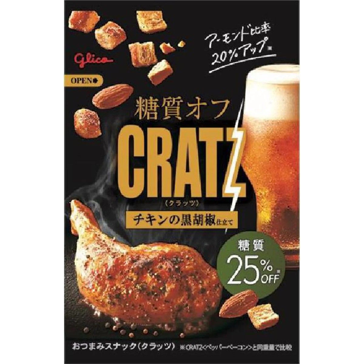 Glico Cratz Chicken Black Pepper 42g