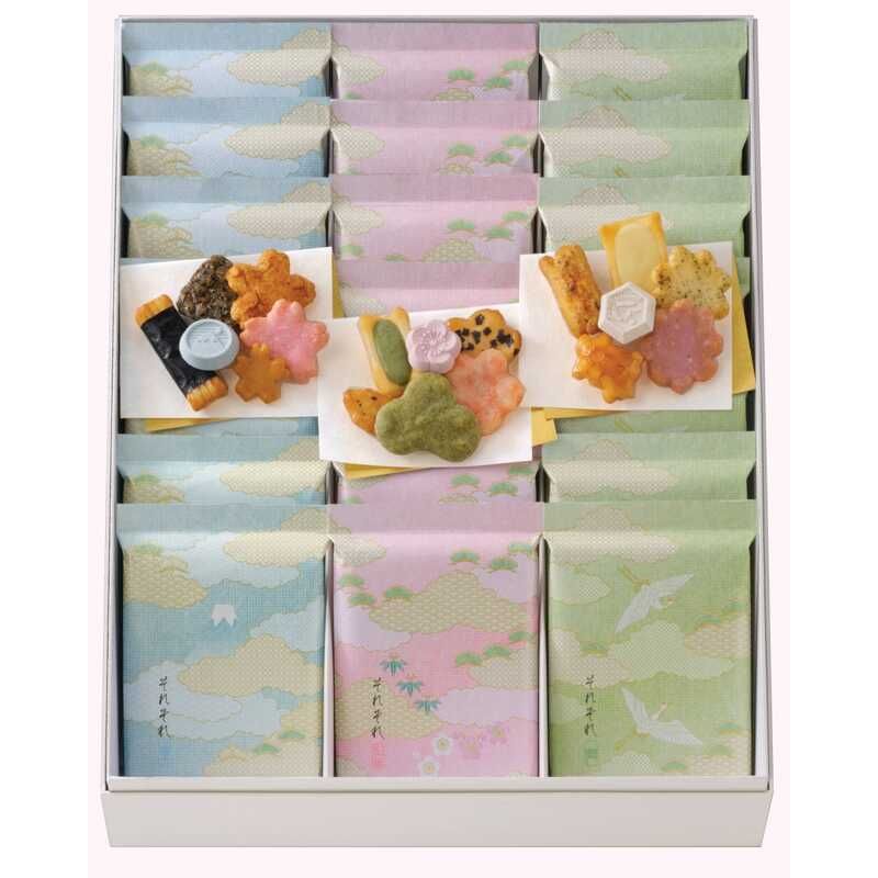Ginza Akebono "Sorezore", Rice Cracker, 3 kinds, 21 bags in a Box