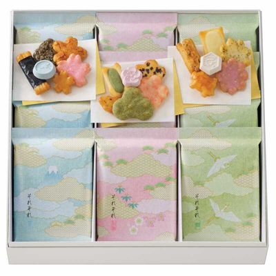 Ginza Akebono "Sorezore", Rice Cracker, 3 kinds, 12 bags in a Box