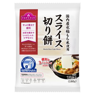 Topvalu Japanese Sliced Mochi Rice Cakes 180g
