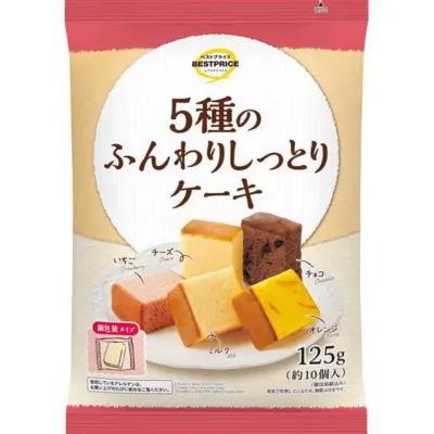 Topvalu Best Price Soft &amp; Moist Cake Assortment 5 Varieties 125g