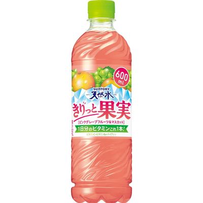 Suntory Tennensui  Natural Mineral Water Kirito Kajitsu Pink Grapefruit &amp; Muscat 600ml