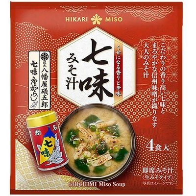 Hikari Miso Shichimi Miso Soup by Yawataya Isogoro 4 Servings Hikari Miso Shichimi Miso Soup by Yawataya Isogoro 4 Servings