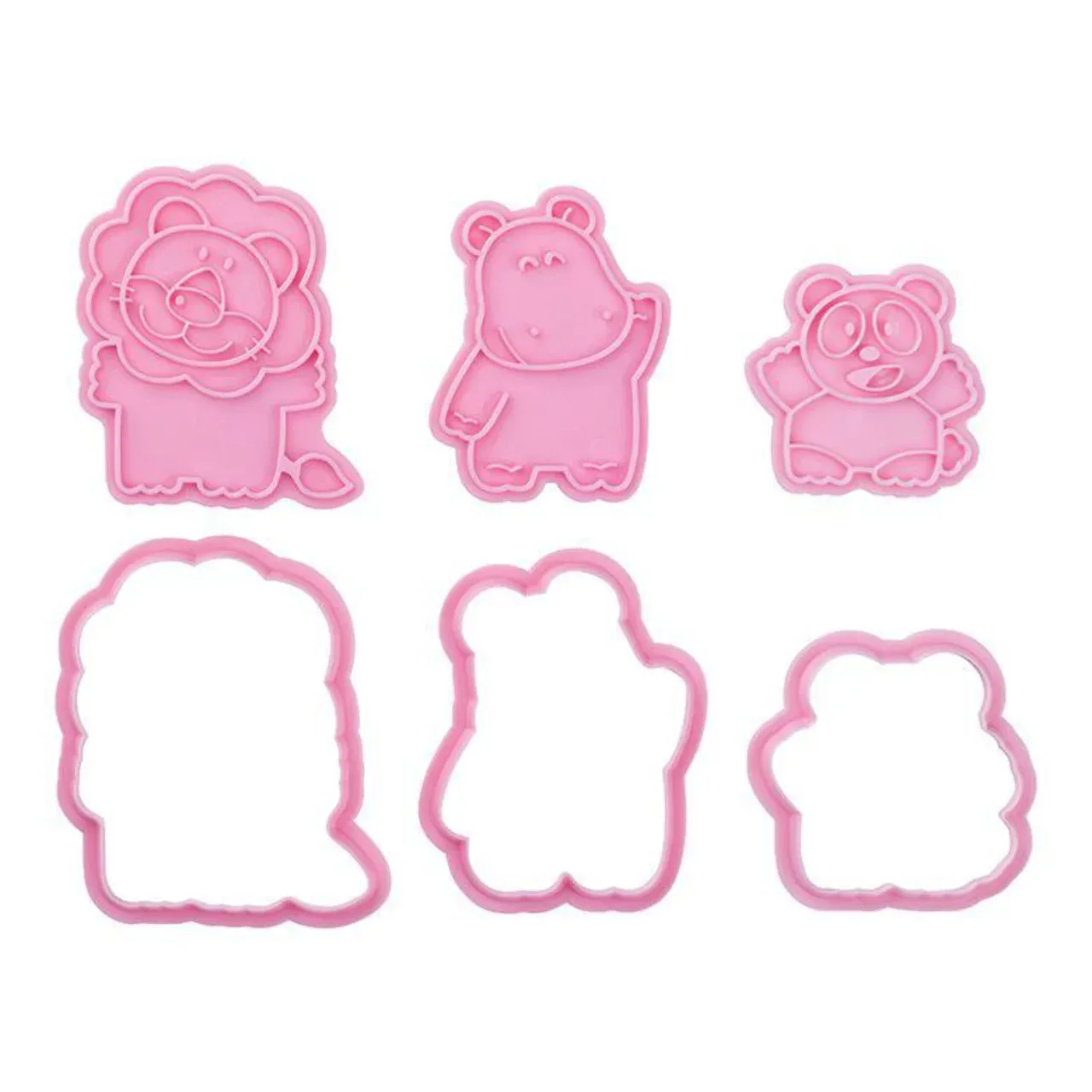 Kai Cookie Cutter Set Tabekko Doubutsu (Lion, Hippo, Panda) DL8100