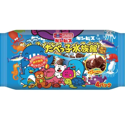Ginbis Tabekko Suizokukan Chocolate Biscuits 4 Packs (30g × 4)