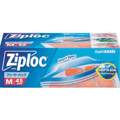 Asahi Kasei Ziploc Freezer Bags M (45 Count)