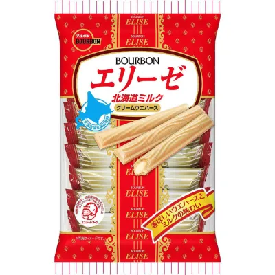 Bourbon Elise Hokkaido Milk Wafer Rolls 16pcs