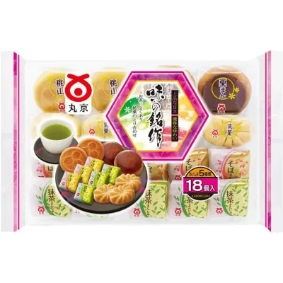 Makuryo, Assorted Japanese Manju Sweets 18pcs – Momoyama, Chestnut, Milk, Matcha, Buckwheat