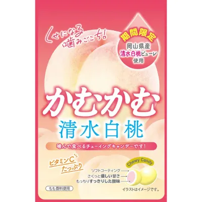 Meiji Chewing Gum Kamukamu Shimizu White Peach, 30g