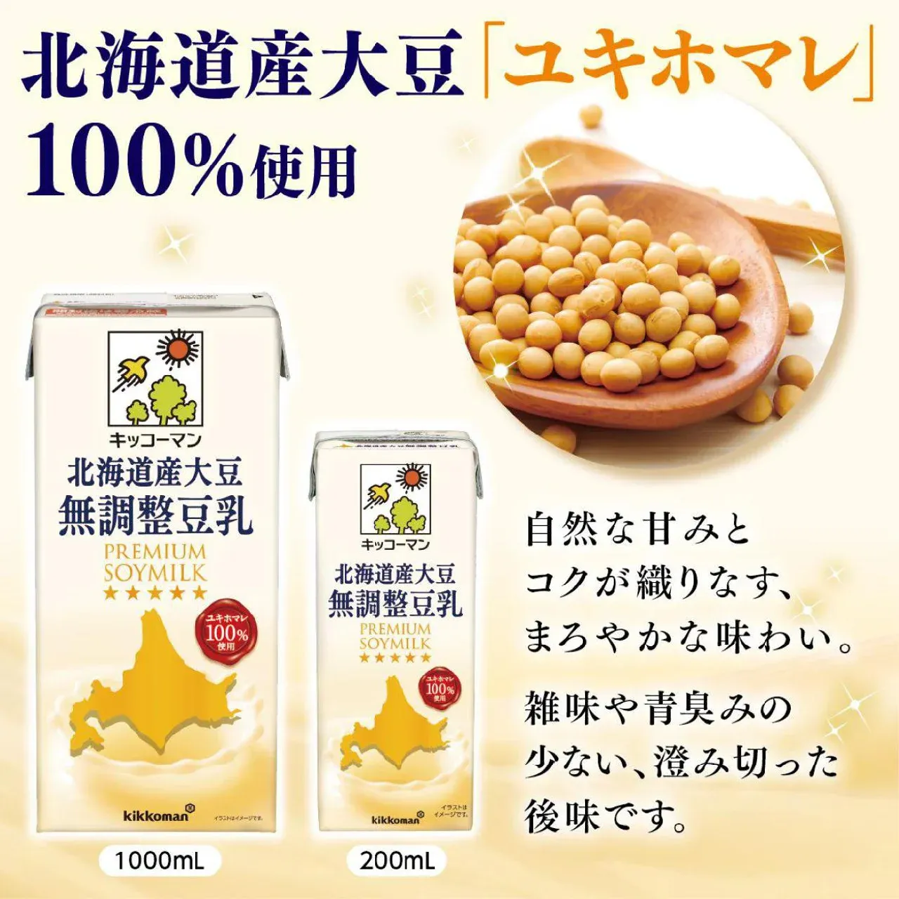 Kikkoman Hokkaido Soybean Unsweetened Soy Milk 200ml