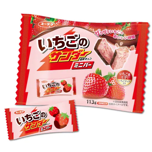 Yuraku Seika Strawberry Thunder Mini Bar Chocolate 113g