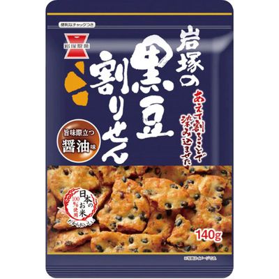 Iwatsuka Seika Kuromame Ware Senbei Soy Sauce Flavor 140g