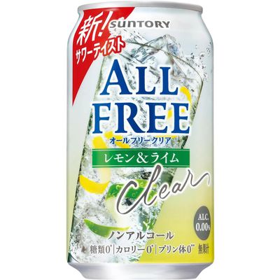 Suntory All-Free Clear Lemon & Lime Non-Alcoholic Sour 350ml Suntory All-Free Clear Lemon & Lime Non-Alcoholic Sour 350ml